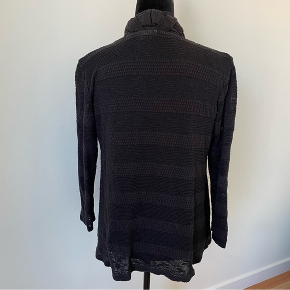 Anthropologie One September Black Fly Away Braided Collar Open Cardigan Size L - Picture 5 of 10